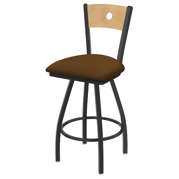 Holland Bar Stool Co 36" Swivel Counter Stool, Pewter Finish, Nat Back, Canter Thatch Seat X830 - main